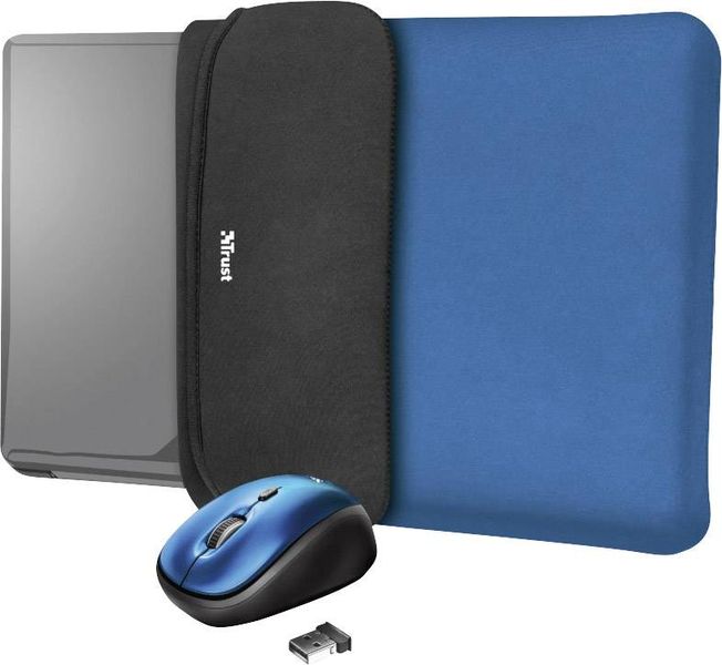 Trust 2-in-1 set: Reversible laptop sleeve and wireless mouse