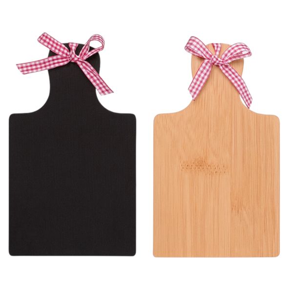 Two-Tone Bamboo &amp; Stoneware Serving Boards - Set of 2