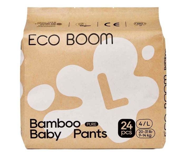 Eco Boom Joy Biodegradable Bamboo Pull Up Pants - Large 24 Pack