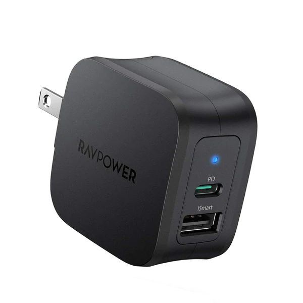 RAVpower PD Pioneer 30W USB C Wall Charger Dual Port - RP-PC132