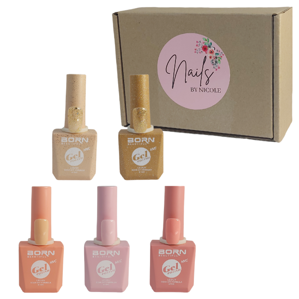 BB UV/LED Gel Nail Polish - Gold &amp; Pink - 5 Piece - Nails by Nicole