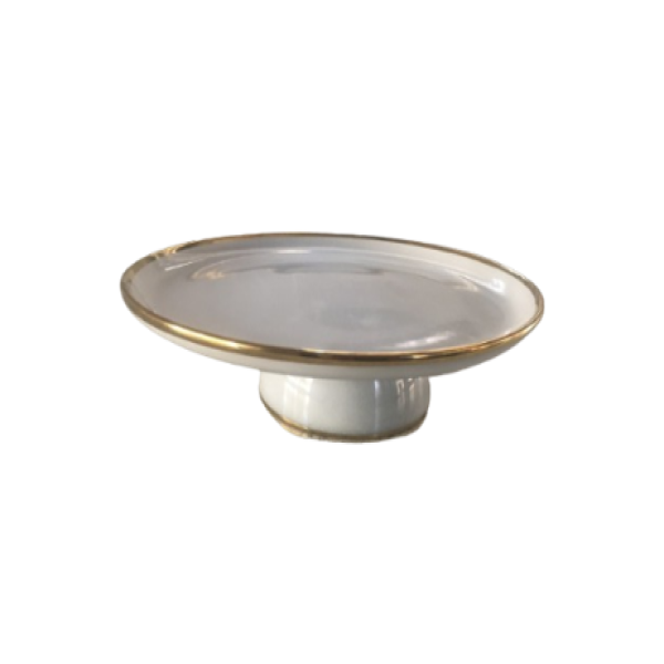 Ceramic Cake Stand With Gold Trim