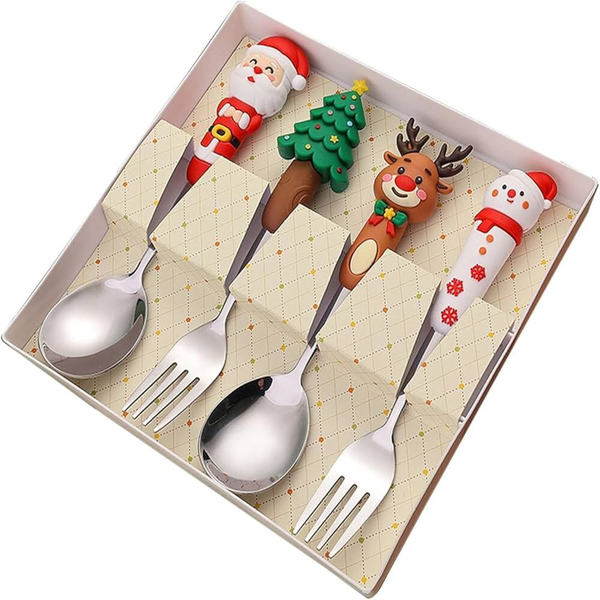 Christmas Spoons and Forks Set - Holiday Flatware Cutlery Set HY-394