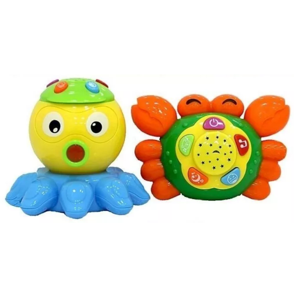 Interactive Aquarium Game- Development Toys Squid and Crab Toy for Babies