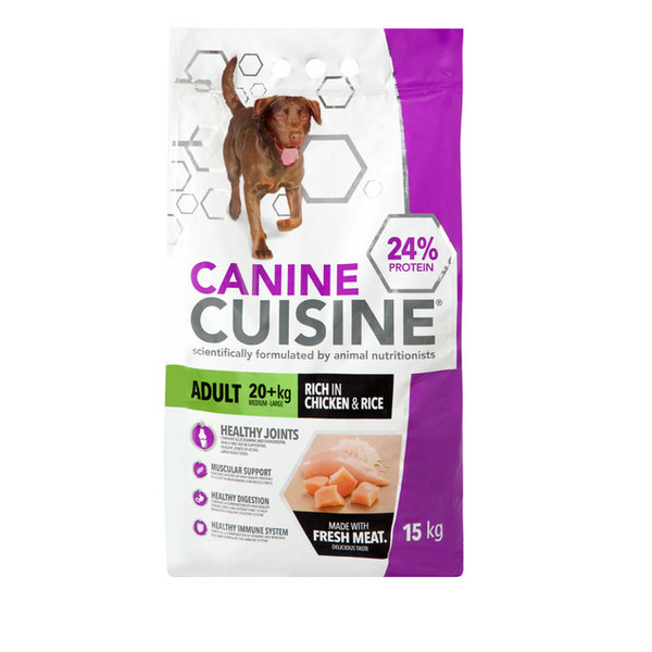 Canine Cuisine Adult 20+kg Rich in Chicken &amp; Rice (15kg)