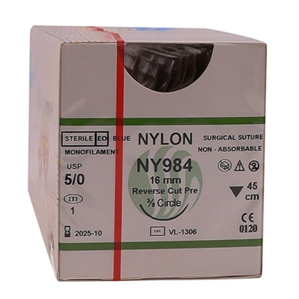 Suture Nylon 5/0 Rc 45cm 12's