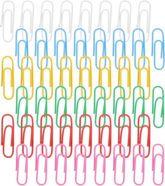 50pcs Colorful Metal Paper Clips Creative Shaped Office Document Clips