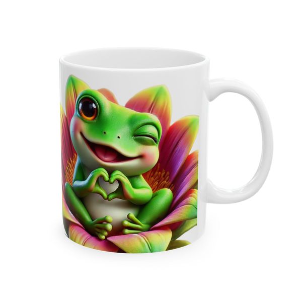 Loving Frog on water lilly - Coffee Mug