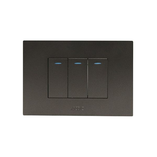 ACDC - 3 Lever 1 Way Switch 2x4 Slate Orion Pre-Ass