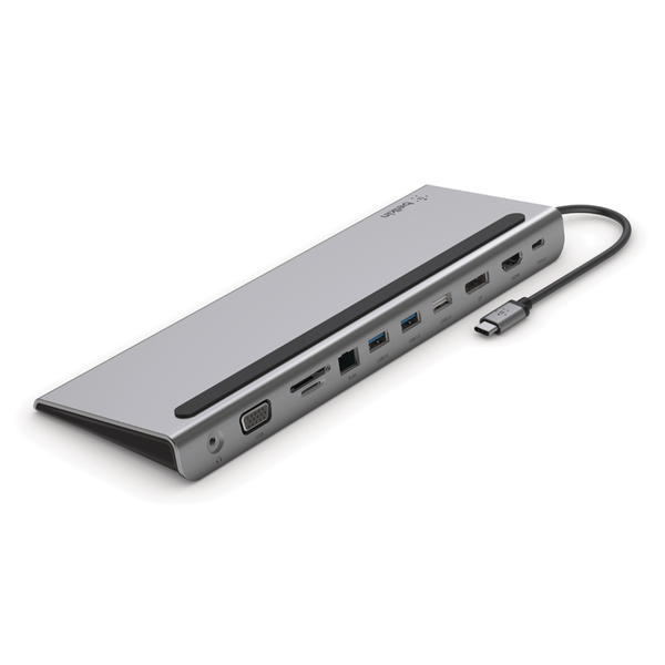 Belkin USB-C 11-in-1 Multiport Docking Station Up to 100 Watt - Has many ports - Silver