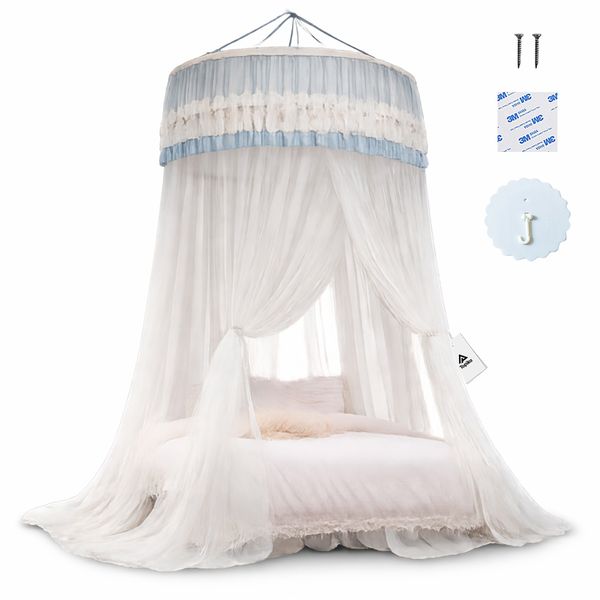 Topika Bed Canopy Lace for Girls, Princess Canopy Bed Curtains, 1.2 x 2.7m