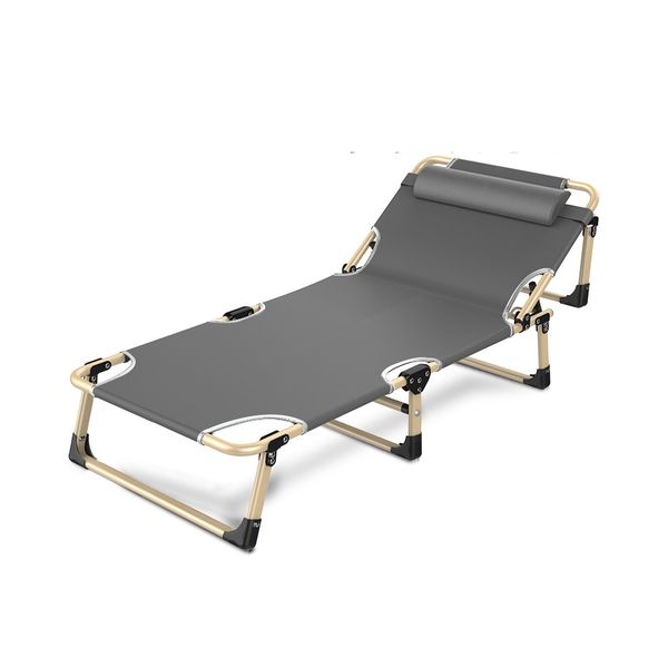 Grey and Gold Fold-able Camp Bed