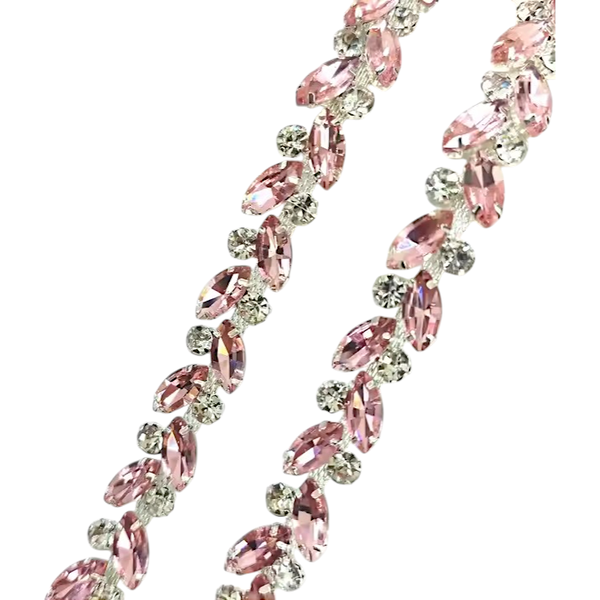 L/Pink Rhinestone Trimmings (2 Piece)