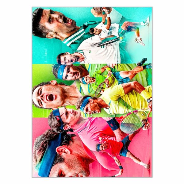 Federer Nadal Djokovic Tennis Goats Poster - A1
