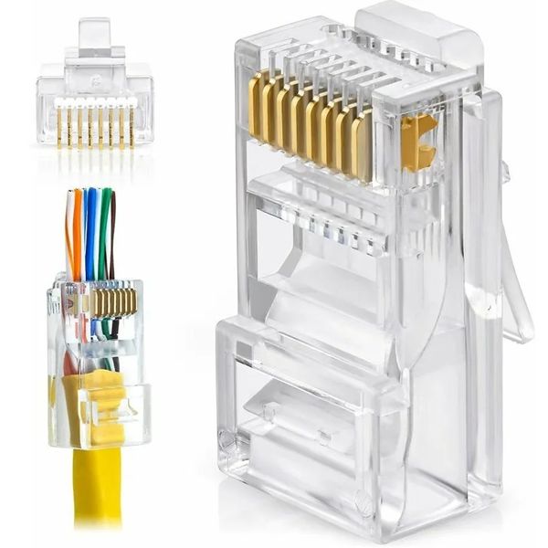 EZ Pass Through Cat6 RJ45 Connectors - 50 Piece