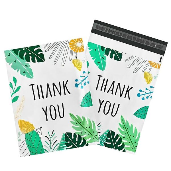Polymailers Packaging 25x33cm Self-Adhesive Palm Hawaai Leaves Gift Bag 100