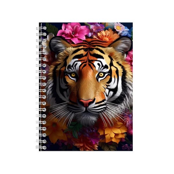 3D Bengal Tiger Flower Ring Notebook Animal Gift Idea A4 Notepad Pad 103