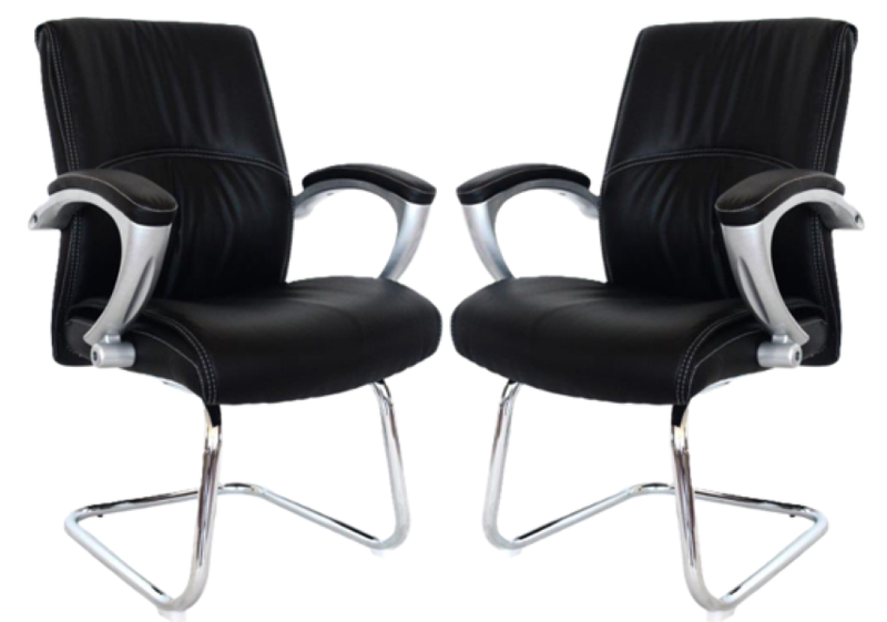 Big Man Visitors Office Chairs - Set of 2 - Black