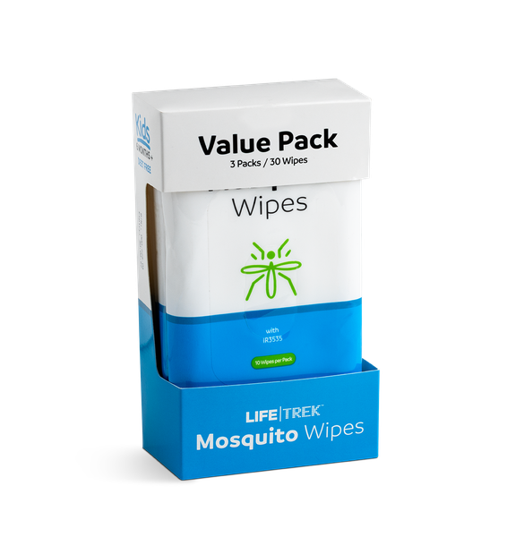 Lifetrek DEET Free Mosquito Repellent Wipes 3 pack