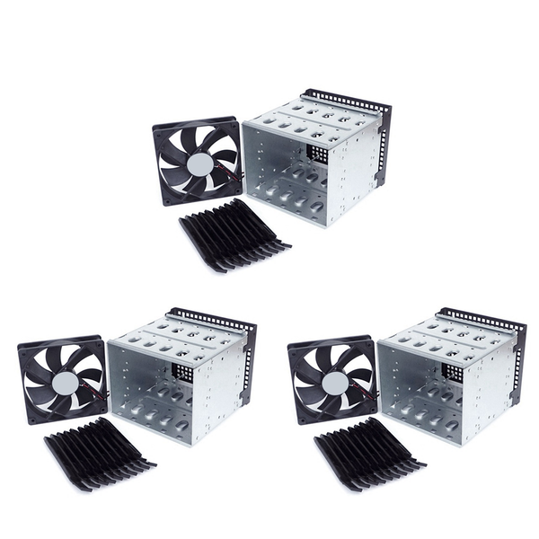 Diy Hard Drive Disk Cage Rack 5 25 Inch To 5X 3 5Inch With 12Cm Fan