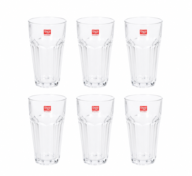 Danny Home 6-Piece Premium Clear Glass Tumbler Set