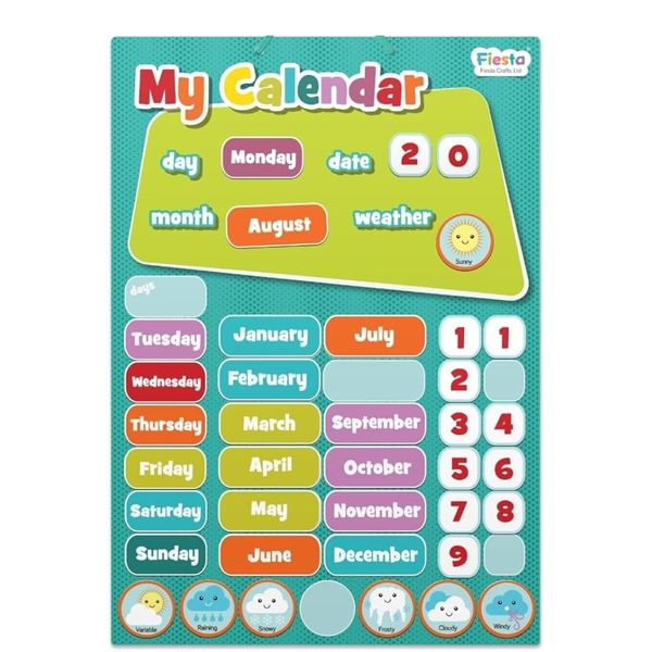 Fiesta Small Blue Magnetic Calendar