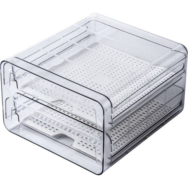 Drawer Fridge Organizer Storage Box PET Stackable Refrigerator Storage Box