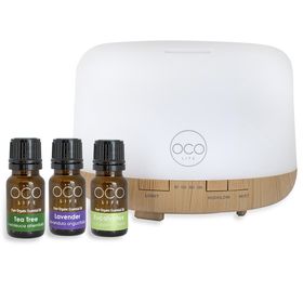 Oco Life Cool Mist Diffuser 500mls And Home Essential Kit 3 Oils Shop