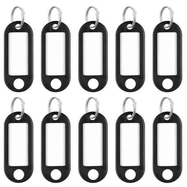 10-Pack 2" Soft Plastic Key Tags | Split Rings &amp; Blank Labels