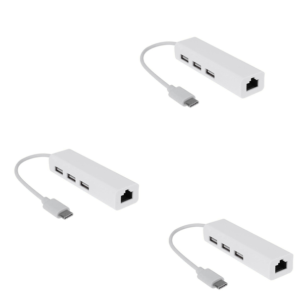 Usb-C Usb 3 1 Type C To Usb Rj45 Ethernet Lan Adapter Hub Cable