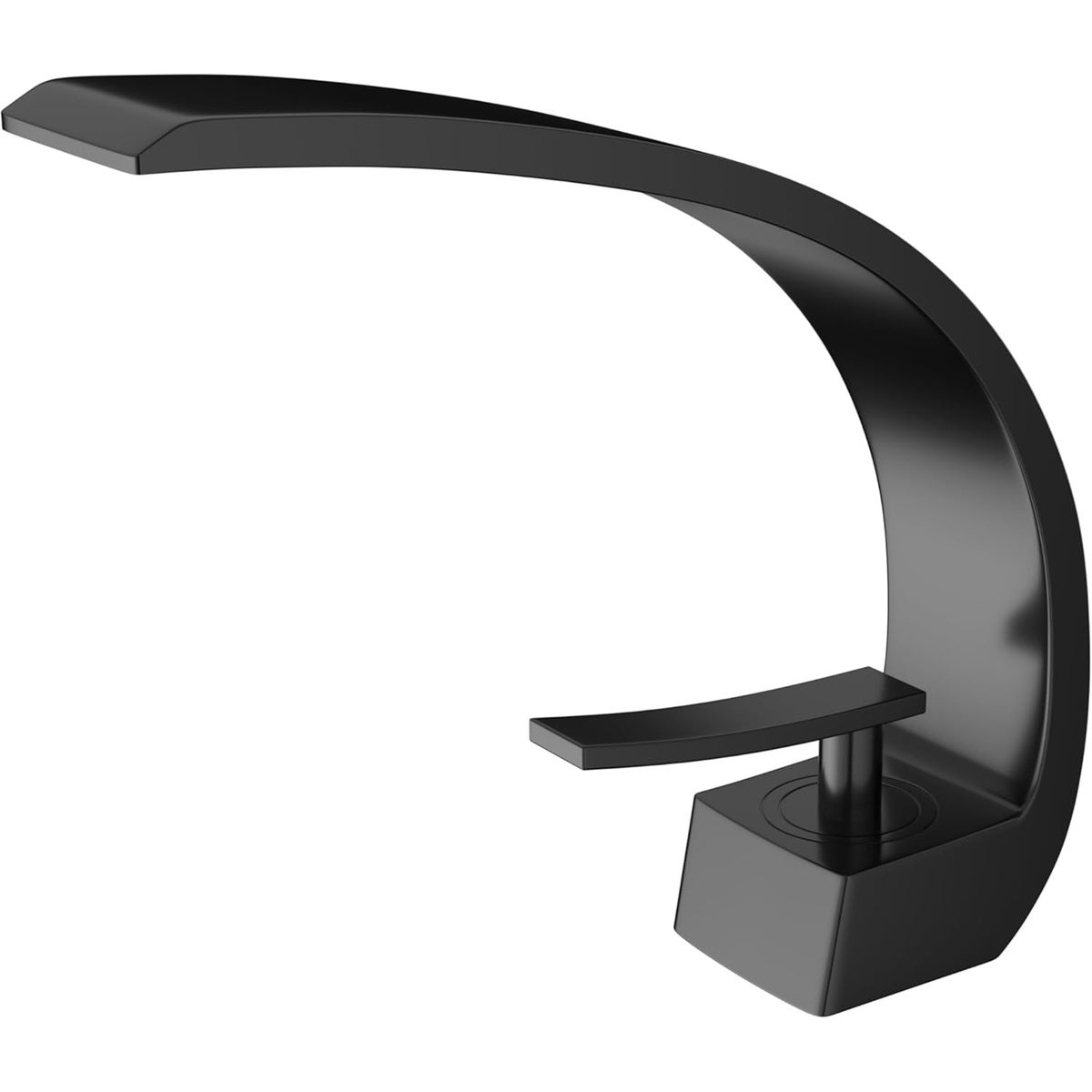 Sink Faucet Lavatory Basin Mixer Tap One Hole Curved Spout Faucet with Hose