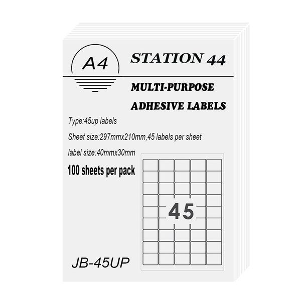 Pack Of 2 - 45 UP 100 A4 Sheets Barcode Adhesive Label