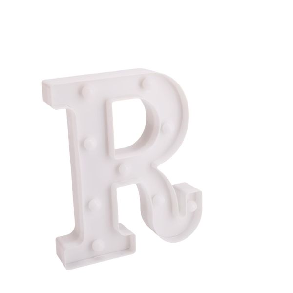 White Plastic Wall Mount 22 cm LED Letter R