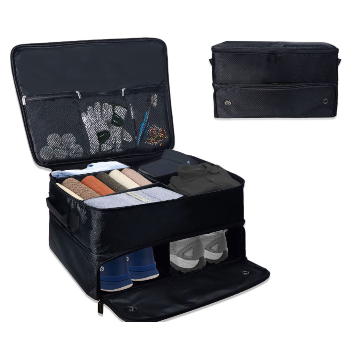 2-Tier Adjustable Dividers Golf Bag Organizer- 45x34.5x24cm( (only bag)