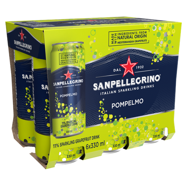 San Pellegrino Pompelmo Italian Sparkling Drink 6x330ml