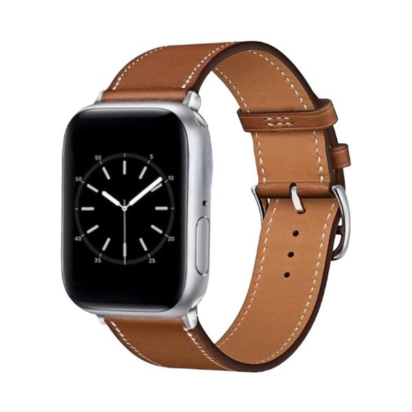 Soft Leather Apple Watch Strap With Buckle Clasp - Yellow