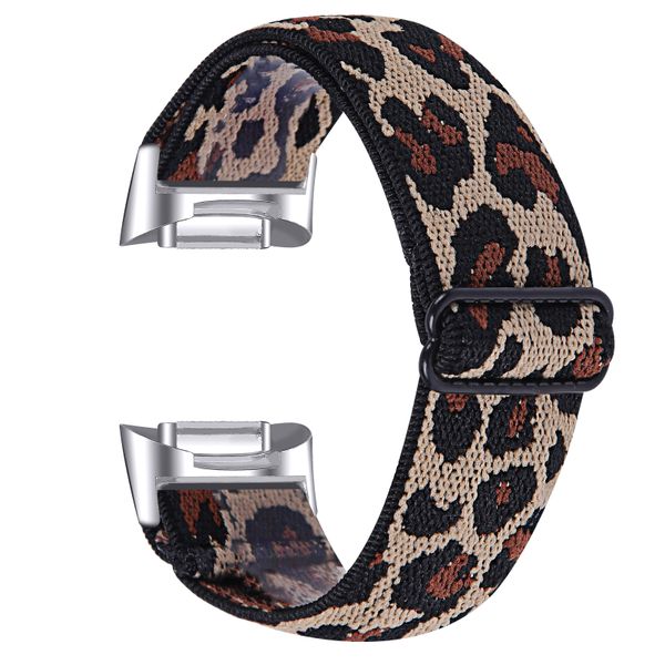 Nylon Strap For Fitbit charge 5/6-Leopard Print
