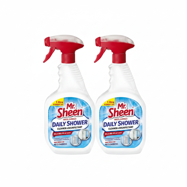 Mr Sheen 1L Daily Shower Disinfectant Cleaner - Kills 99.9% Germs - 2 Pack