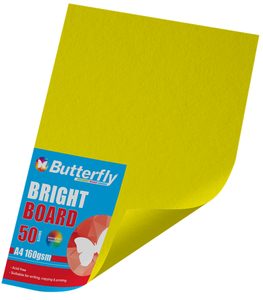 Butterfly A4 Bright Board 50s - Yellow