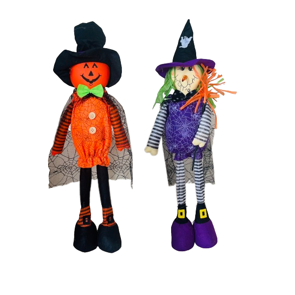 Child Friendly Halloween Standing Props - Jack-o -lantern &amp; Witch - 75cm