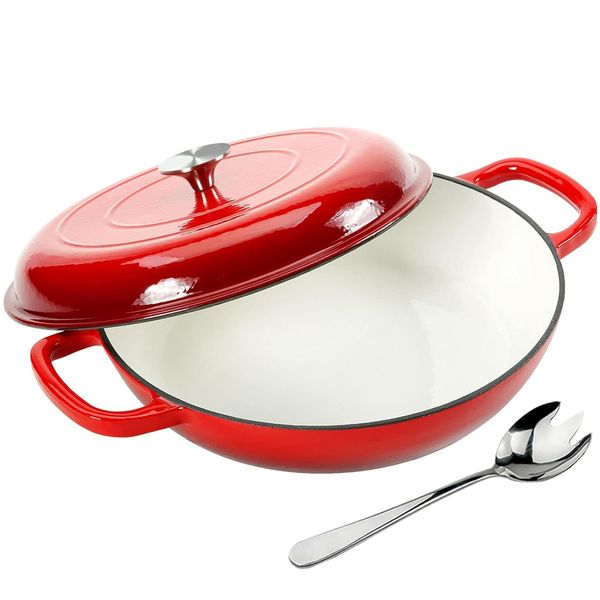 Heavy Duty Casserole Skillet with Lid and Dual Handles - 31.5cm - Set of 2