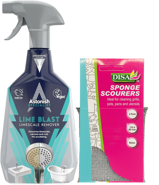 Limescale Remover Spray &amp; Scourer Sponges | Astonish