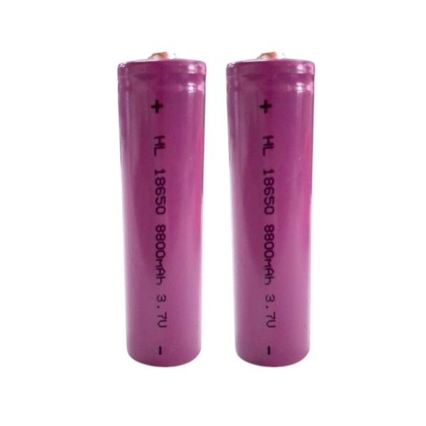 18650 Pointed Head 3.7V Rechargeable Battery 8800mah Pack Of 2