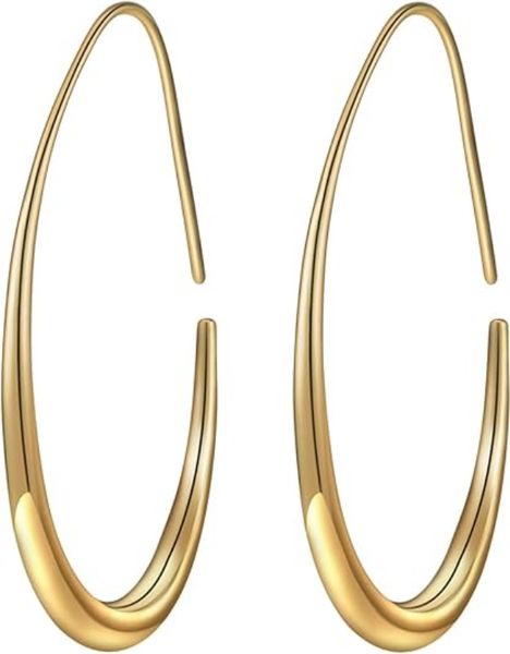 Lightweight teardrop-shaped ring earrings - 14k gold