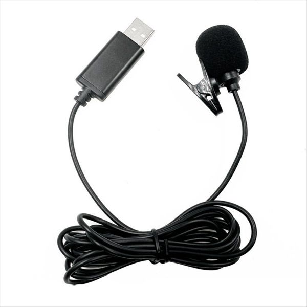 USB Lavalier Lapel Microphone Omnidirectional Wired Clip-on Mic Hands Free
