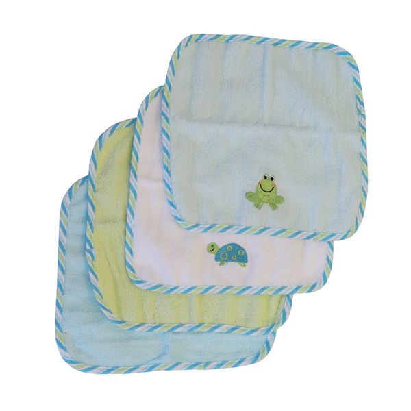 Snuggletime Deluxe Terry Washcloth - 4-Pack - Green Frog