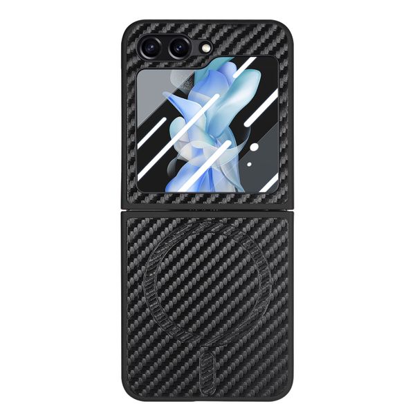 Magnetic Carbon Fiber Phone Case Compatible With Samsung Galaxy Z Flip4
