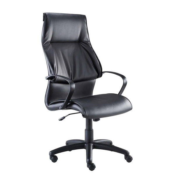 High Back Swivel And Tilt Office Chair- Leather Black