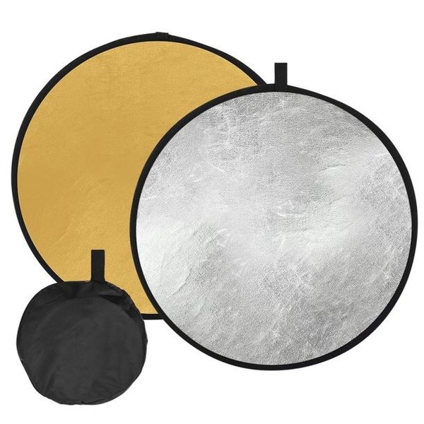 110cm Collapsible Round Photography Reflector Gold/Silver By Z&amp;Z Tech