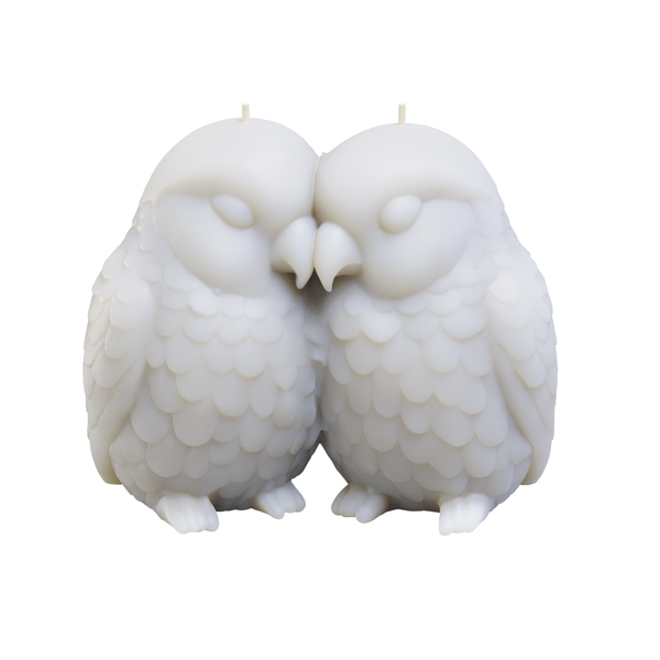 Lovebirds Candle 14cm Tall (Double Wick)